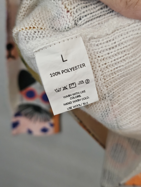 Charming Canine Crewneck Sweater Multicolor Lightweight Womens Large - Picture 7 of 7